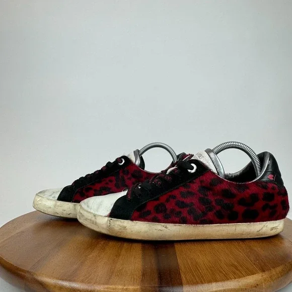 Womens Zadig & Voltaire Leather Leopard Calf Hair Shoes Sneakers Size 40 M GUC - Picture 2 of 9